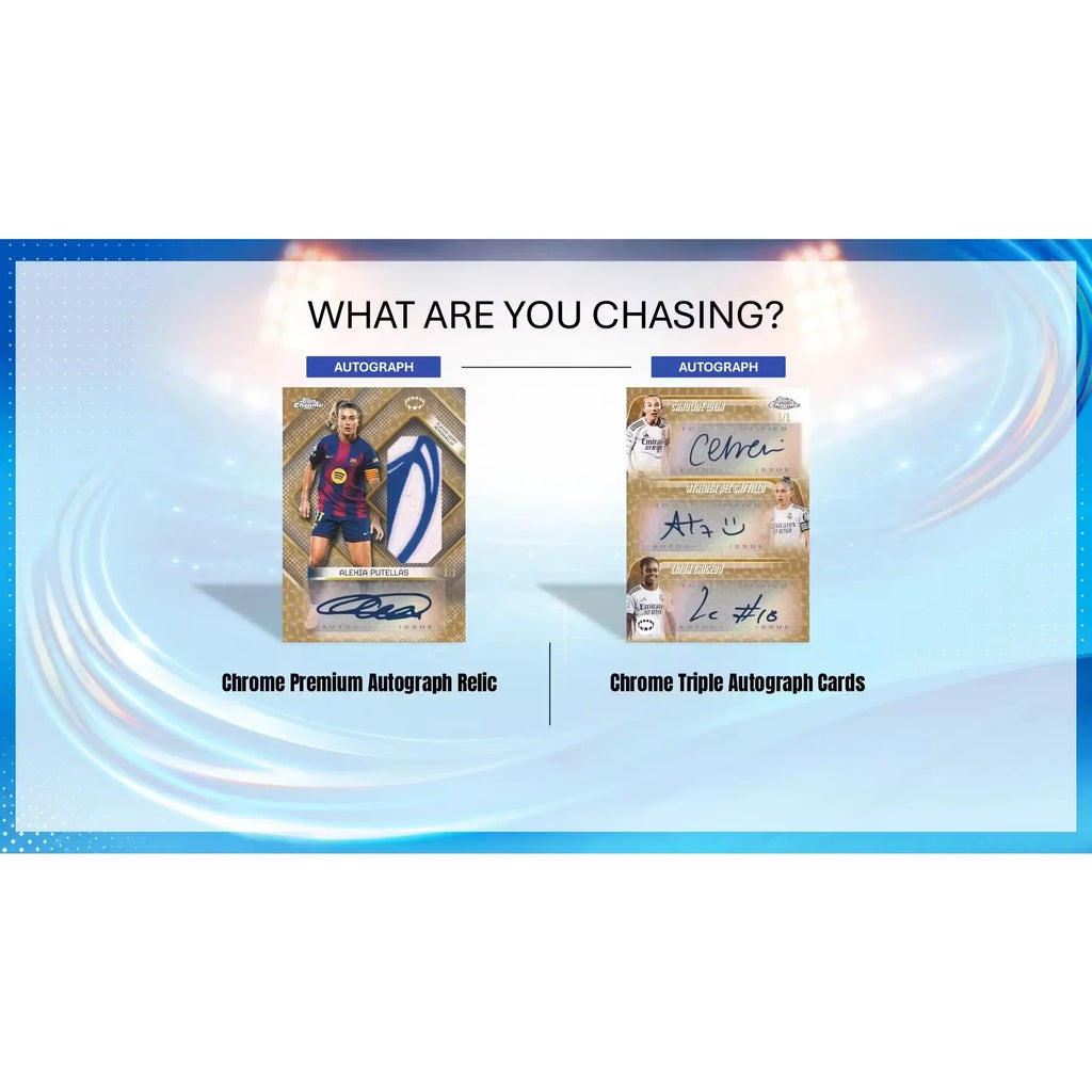 2025 26 Topps Chrome Women s UEFA Champions League Soccer Hobby 12 Box Case Presell (Ships Sealed Only)