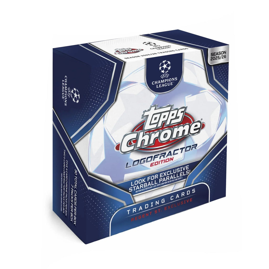 2025-26 Topps Chrome UEFA Club Competitions Soccer | Logofractor Edition Box (Ships Sealed Only)