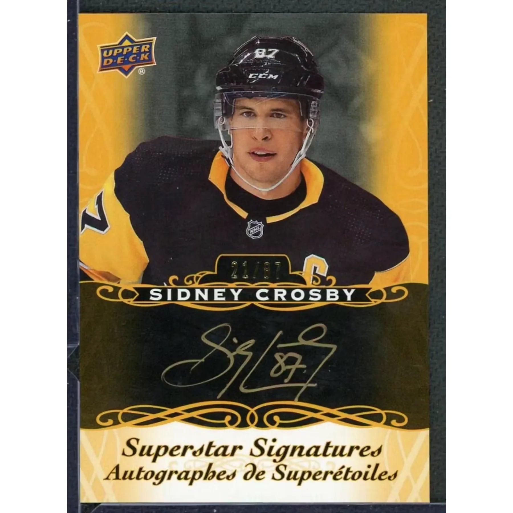 2020-21 Sidney Crosby Signed Tim Hortons Card | Superstar Signatures/87