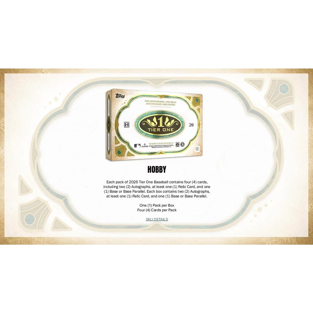 2026 Topps Tier One Baseball Hobby 12 Box Case Presell (Ships Sealed Only)