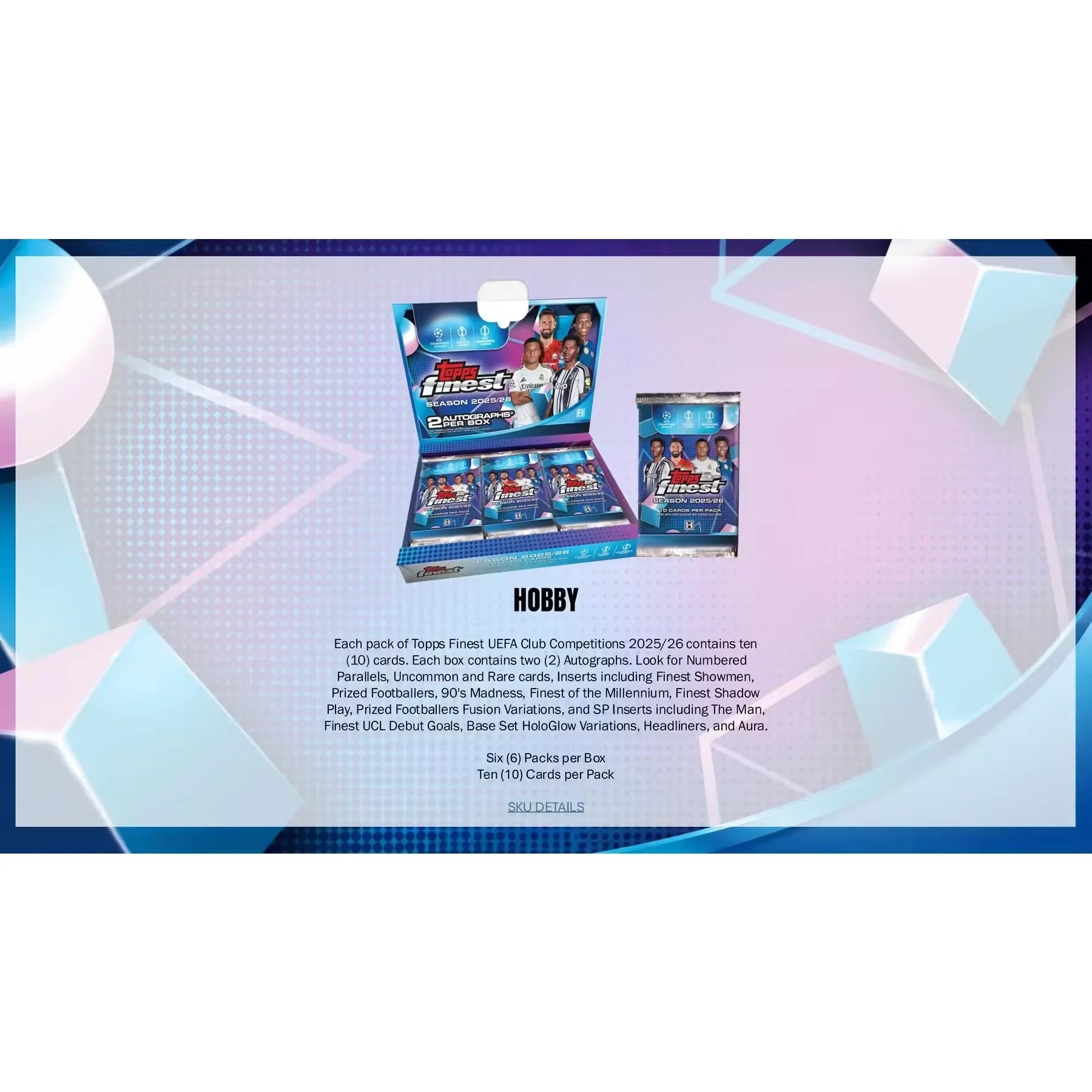 2025 26 Topps UEFA Club Competitions Finest Soccer Hobby Box Presell (Ships Sealed Only)