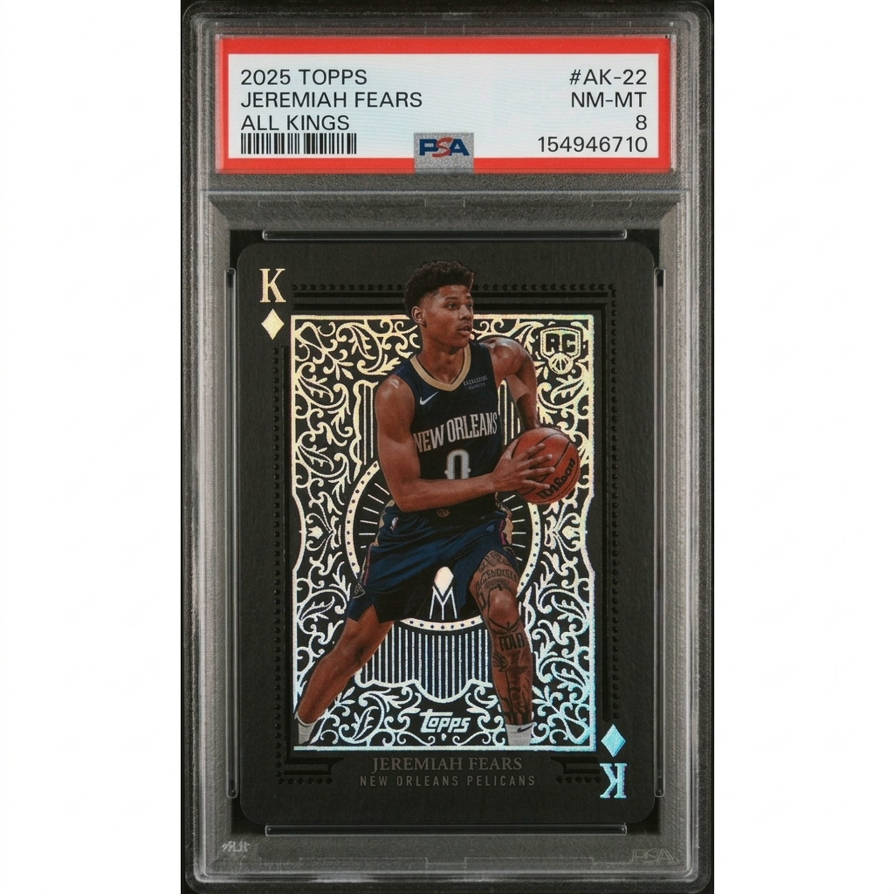 Jeremiah Fears Signed 2025 Topps All Kings Rookie Card #AK-22 | PSA 8