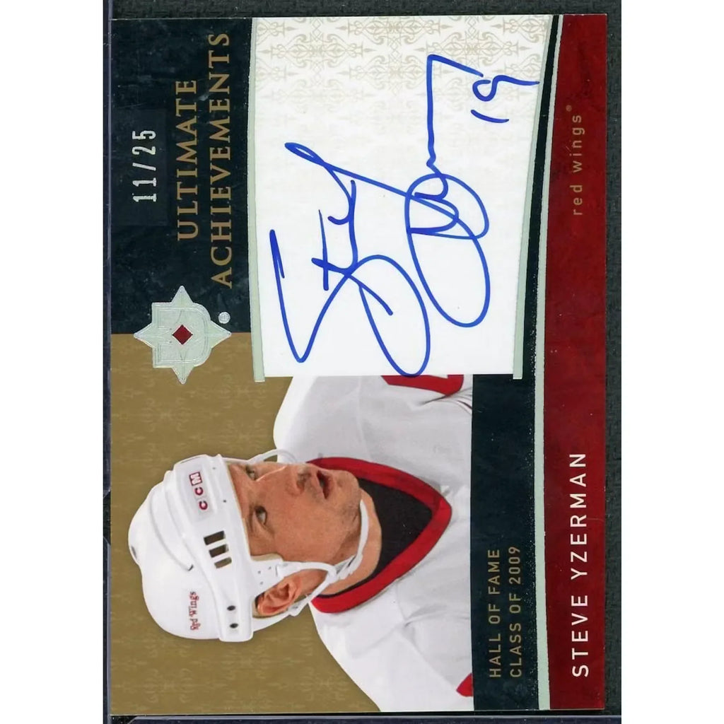 Steve Yzerman Signed 2009-10 Upper Deck Ultimate Achievements Card | Auto/25