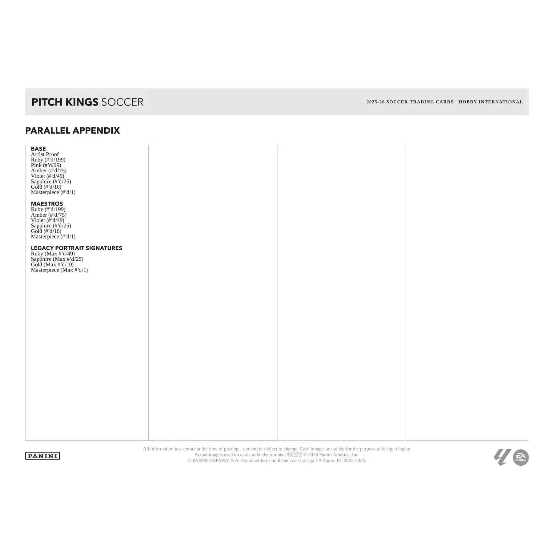 2025-26 Panini Pitch Kings Soccer Hobby International 16-Box Case (Ships Sealed Only)