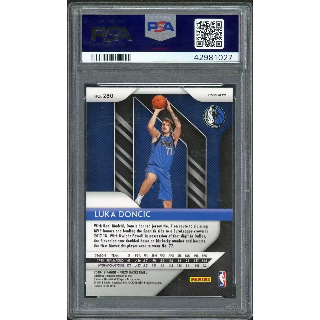 Luka Doncic 2018-19 Panini Prizm Green Rookie Card #280 | PSA 9