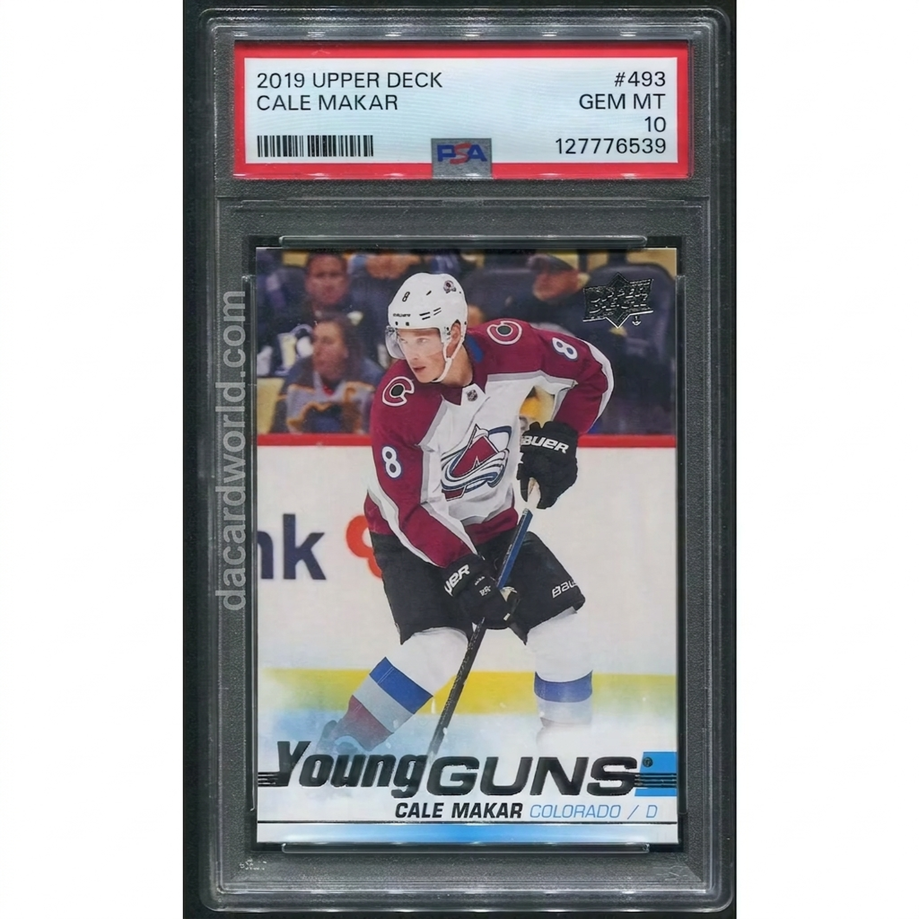 Cale Makar 2019-20 Upper Deck Young Guns Rookie #493 Card | PSA 10 Gem Mint