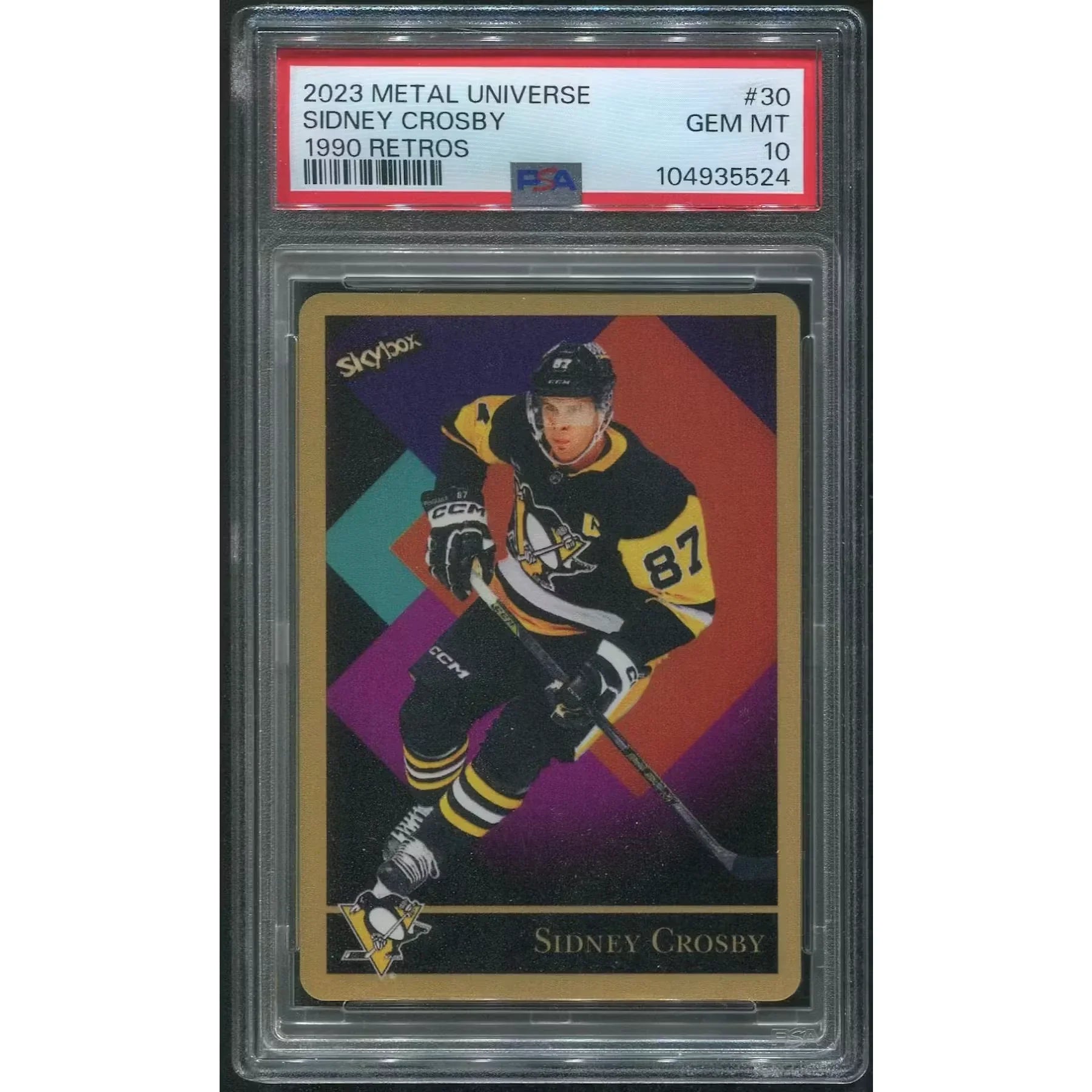 Sidney Crosby Signed 2023-24 Metal Universe Hockey Card #30 | PSA 10 Gem Mint