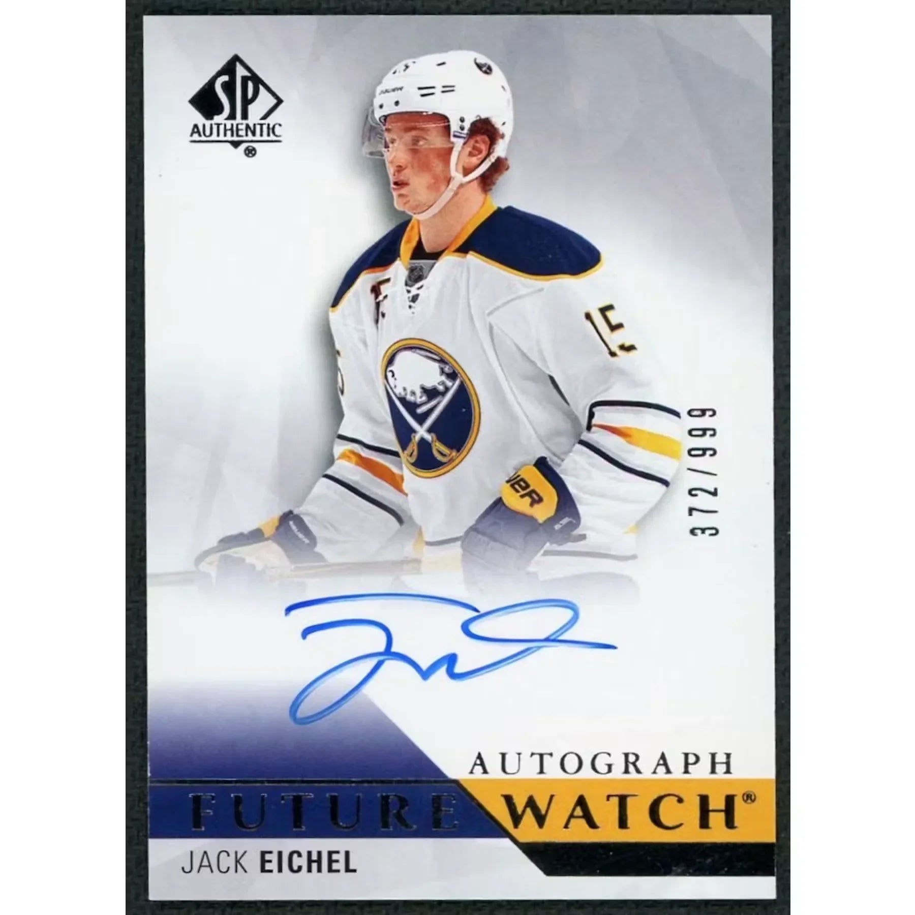 Jack Eichel Signed 2015-16 UD SP Authentic Rookie #191 Card | Future Watch Auto/999