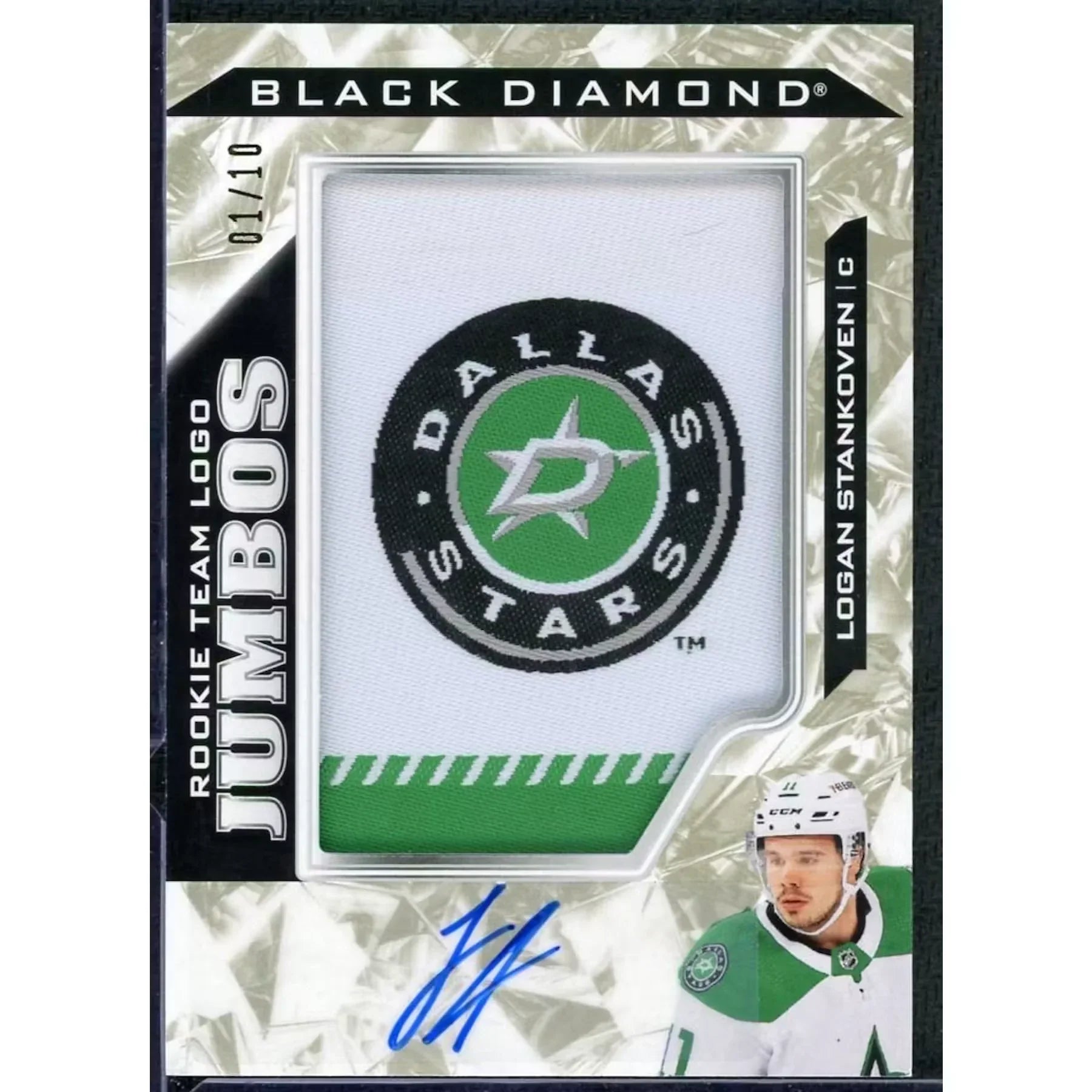 2024-25 UD Black Diamond Logan Stankoven Rookie Team Logo Jumbos Auto/10
