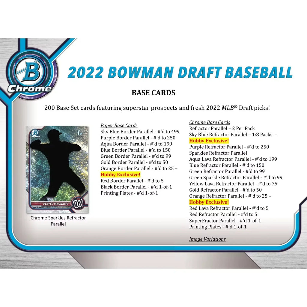 2022 Bowman Draft Baseball Hobby Jumbo 8 Box Case (Ships Sealed Only)