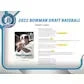 2022 Bowman Draft Baseball Hobby Jumbo Box (Ships Sealed Only)