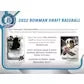 2022 Bowman Draft Baseball Hobby Lite 16 Box Case (Ships Sealed Only)
