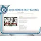 2022 Bowman Draft Baseball Hobby Lite 16 Box Case (Ships Sealed Only)