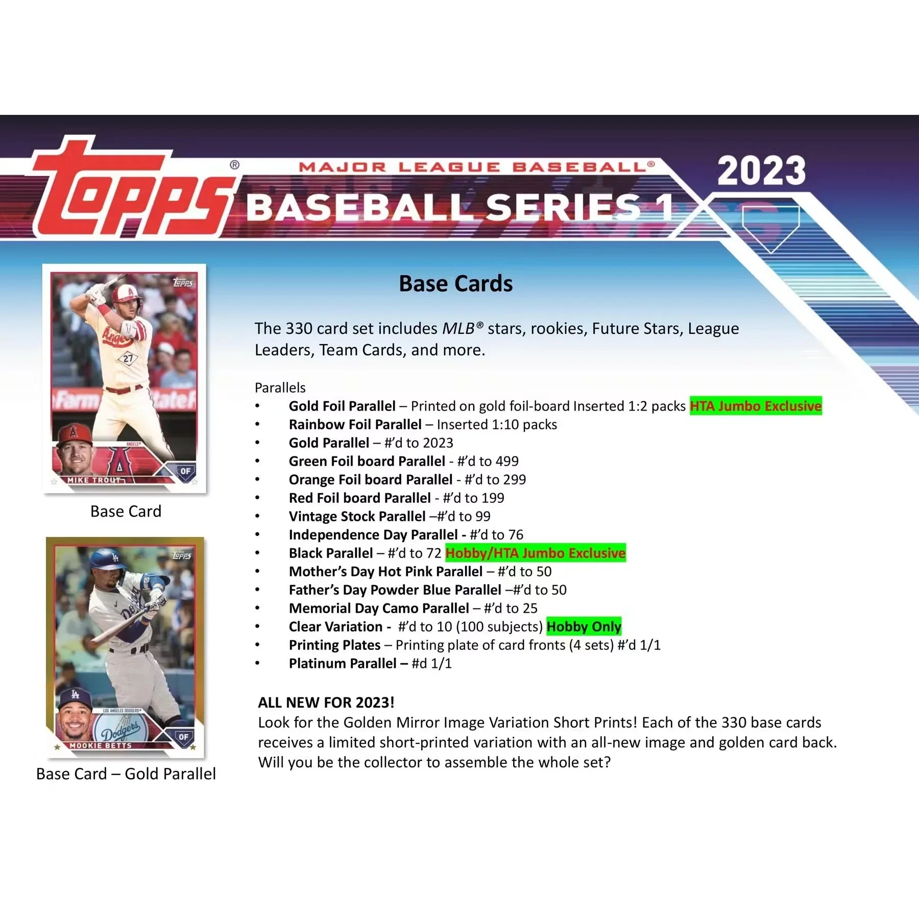 2023 Topps Series 1 Baseball Hobby Jumbo 6 Box Case (Ships Sealed Only)