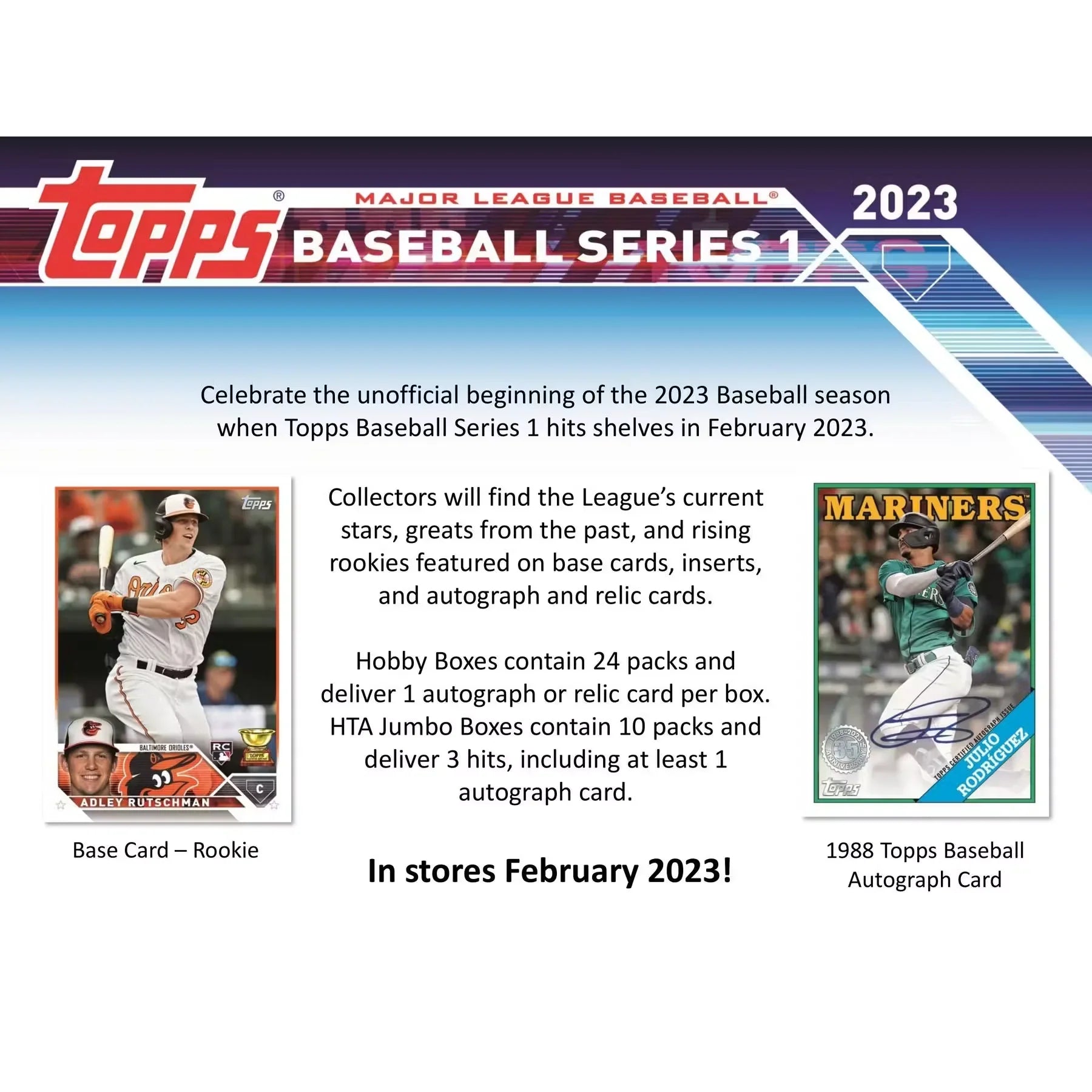 2023 Topps Series 1 Baseball Hobby Jumbo Box (Ships Sealed Only)