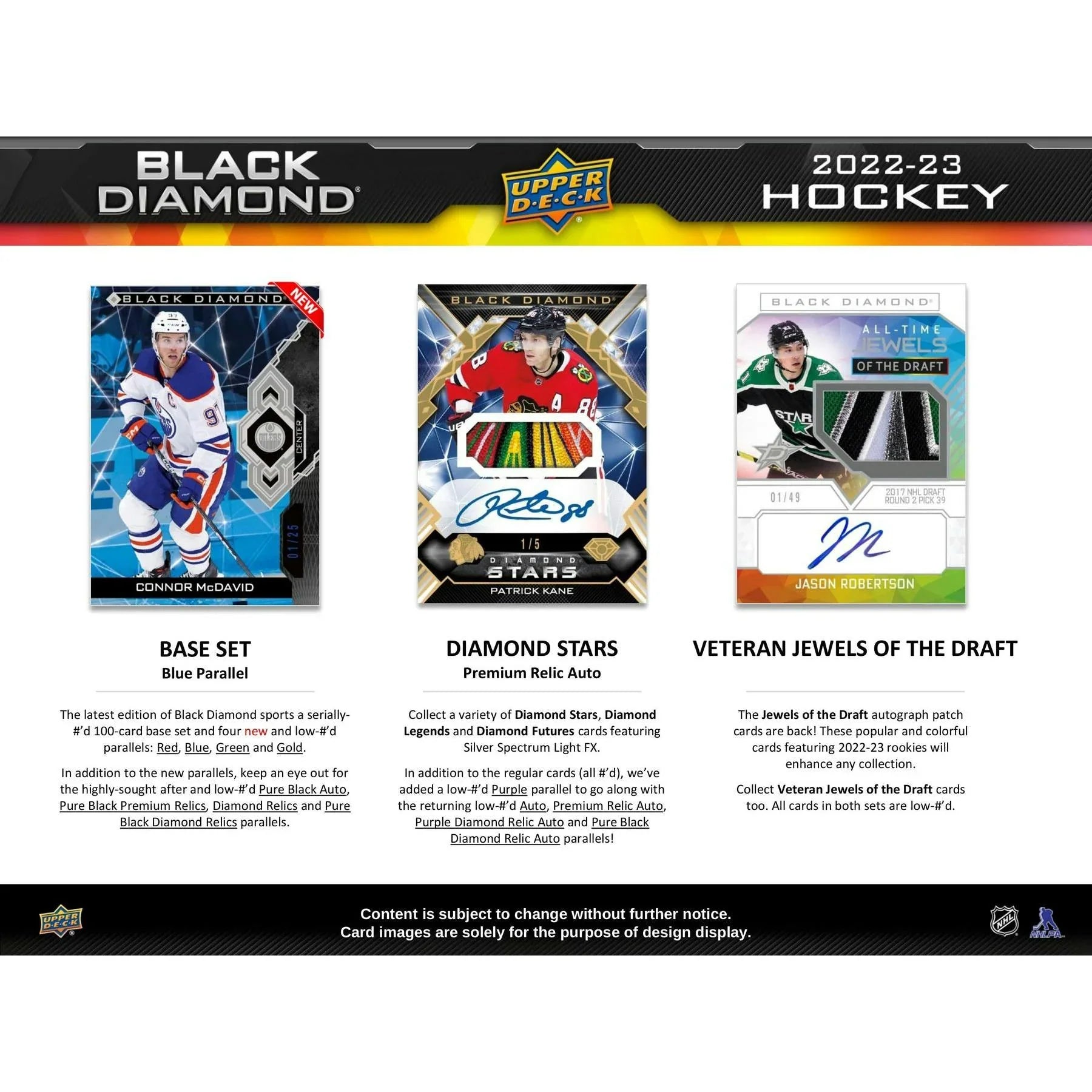 2022 23 Upper Deck Black Diamond Hockey Hobby Box (Ships Sealed Only)