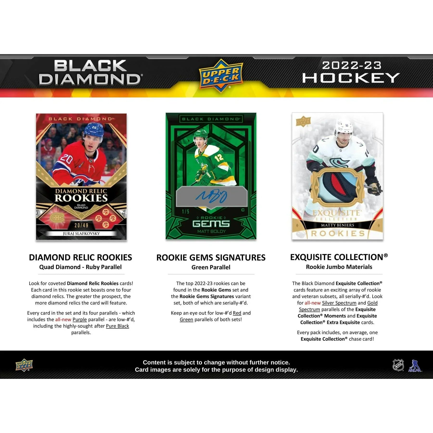 2022 23 Upper Deck Black Diamond Hockey Hobby 10 Box Case (Ships Sealed Only)