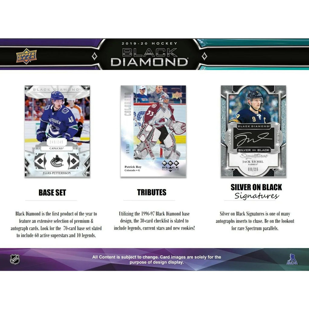2019 20 Upper Deck Black Diamond Hockey Hobby Box (Ships Sealed Only)