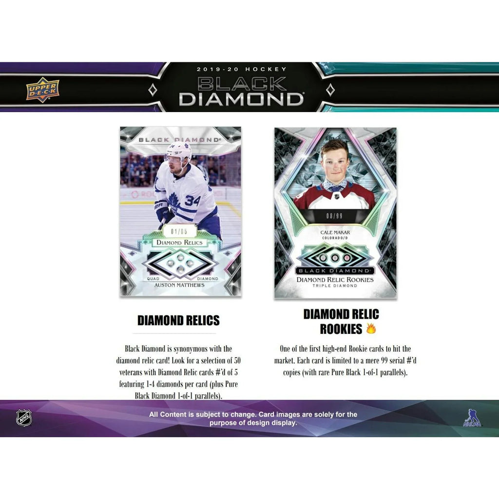 2019 20 Upper Deck Black Diamond Hockey Hobby Box (Ships Sealed Only)