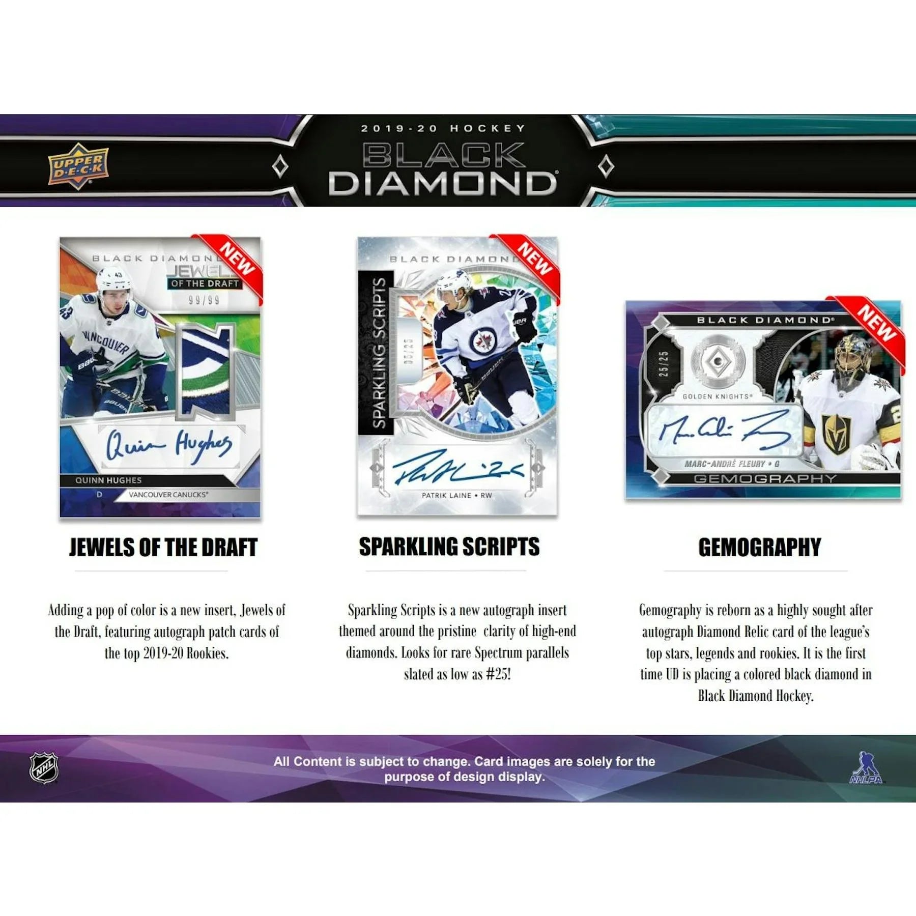 2019 20 Upper Deck Black Diamond Hockey Hobby Box (Ships Sealed Only)
