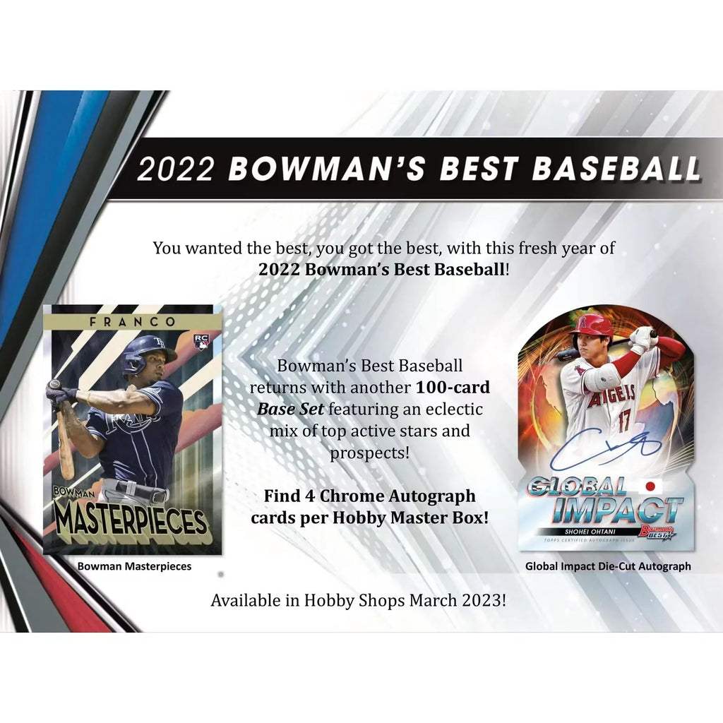 2022 Bowman's Best Baseball Hobby Box (Ships Sealed Only)