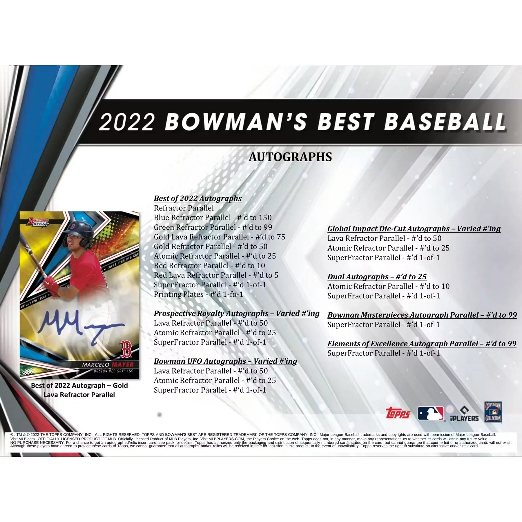 2022 Bowman's Best Baseball Hobby Box (Ships Sealed Only)