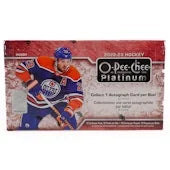 2022 23 Upper Deck O Pee Chee Platinum Hockey Hobby Box (Ships Sealed Only)