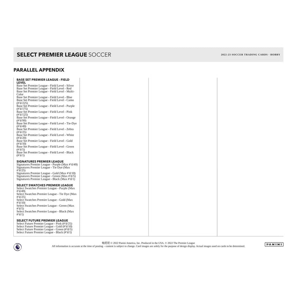 2022-23 Panini Select Premier League Soccer Hobby Box (Ships Sealed Only)