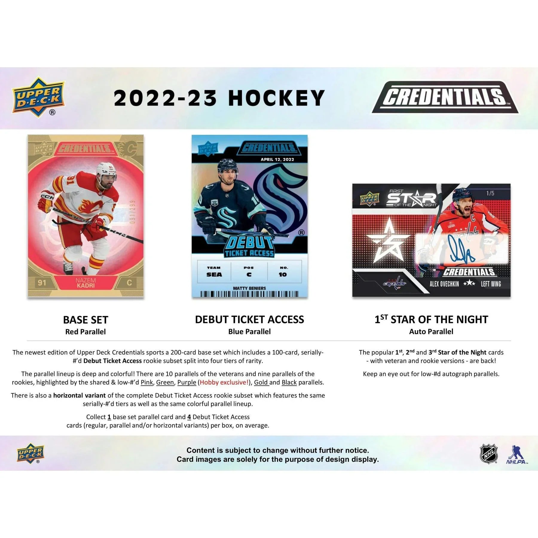 2022 23 Upper Deck Credentials Hockey Hobby Box (Ships Sealed Only) - D