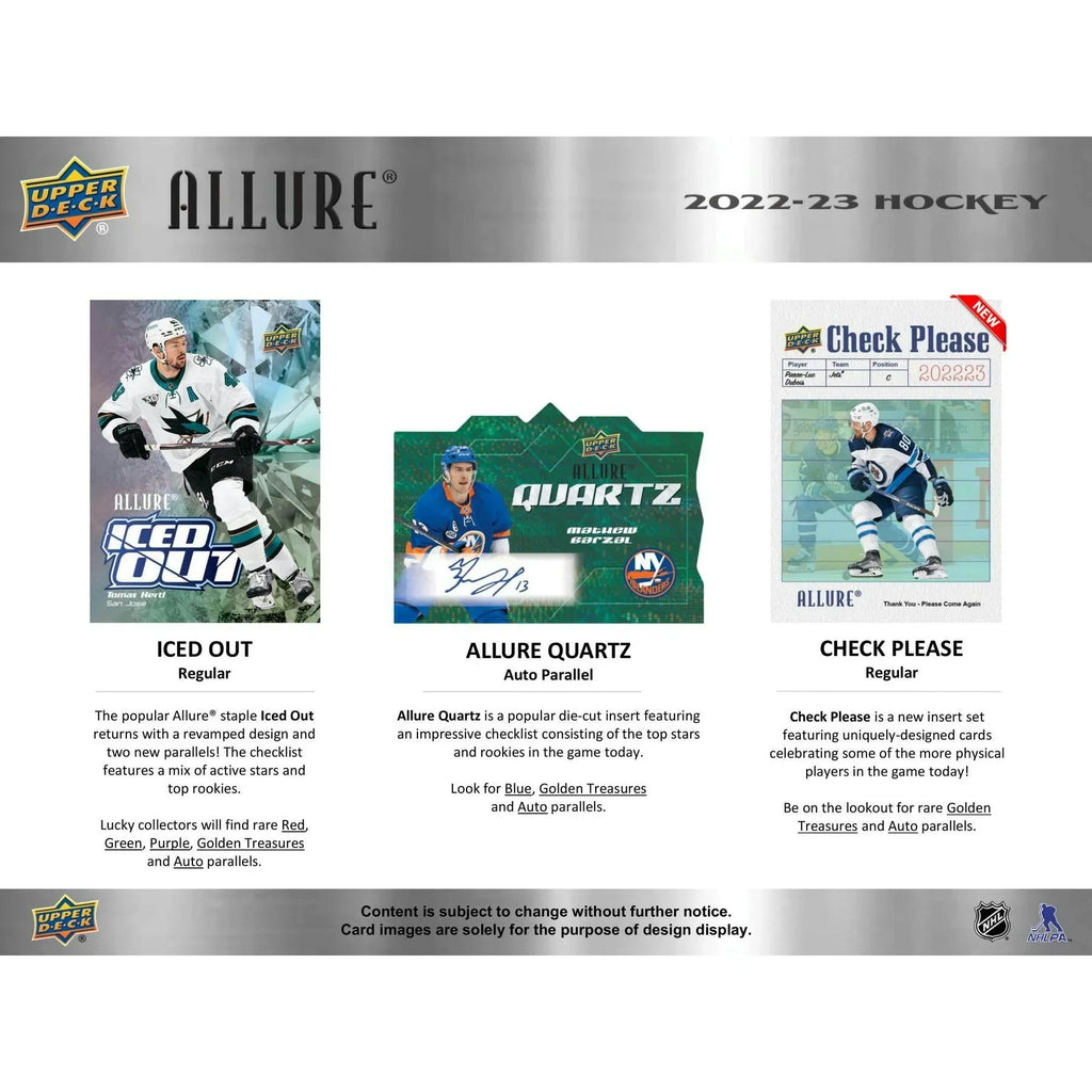 2022 23 Upper Deck Allure Hockey Hobby Box (Ships Sealed Only)
