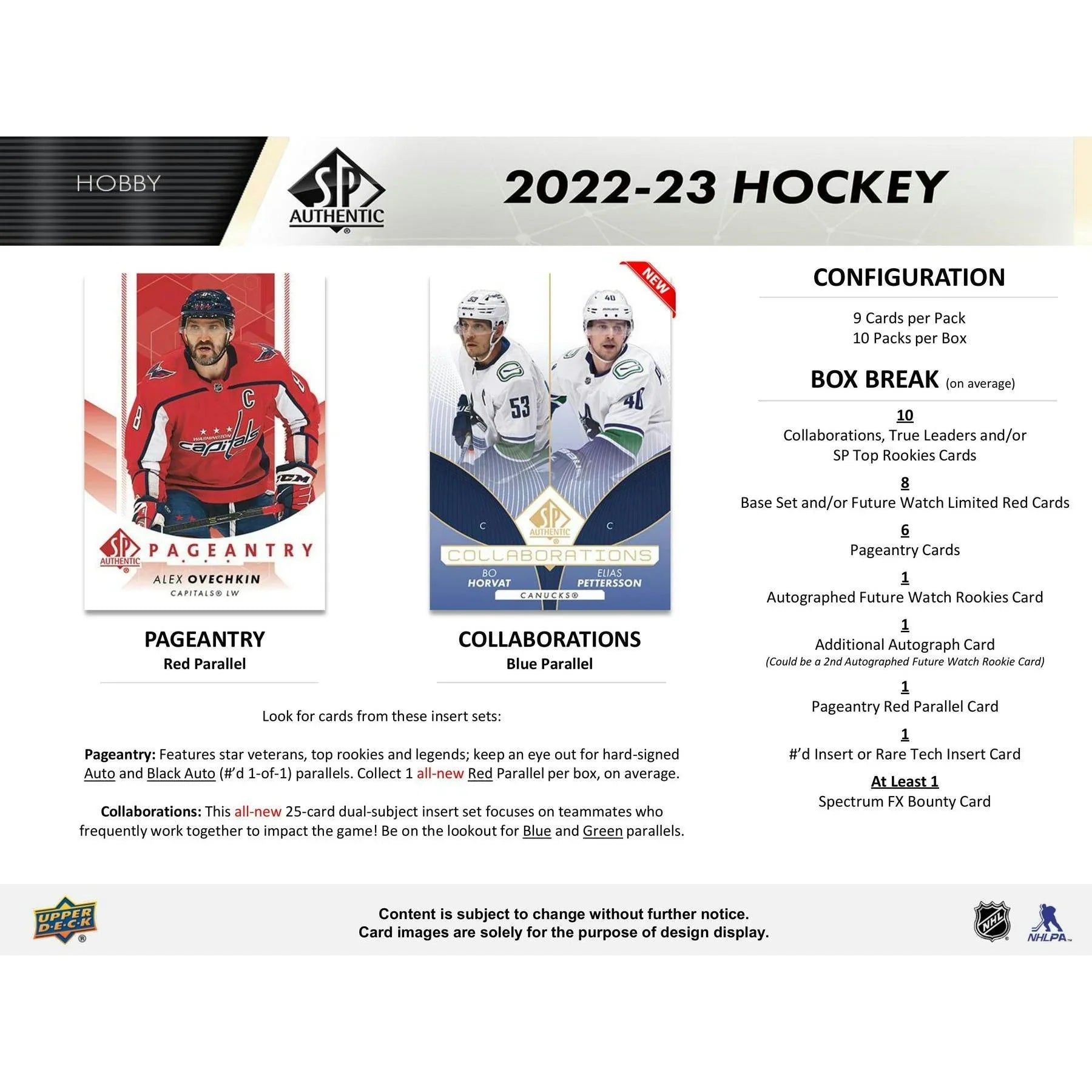 2022 23 Upper Deck SP Authentic Hockey Hobby Box (Ships Sealed Only)