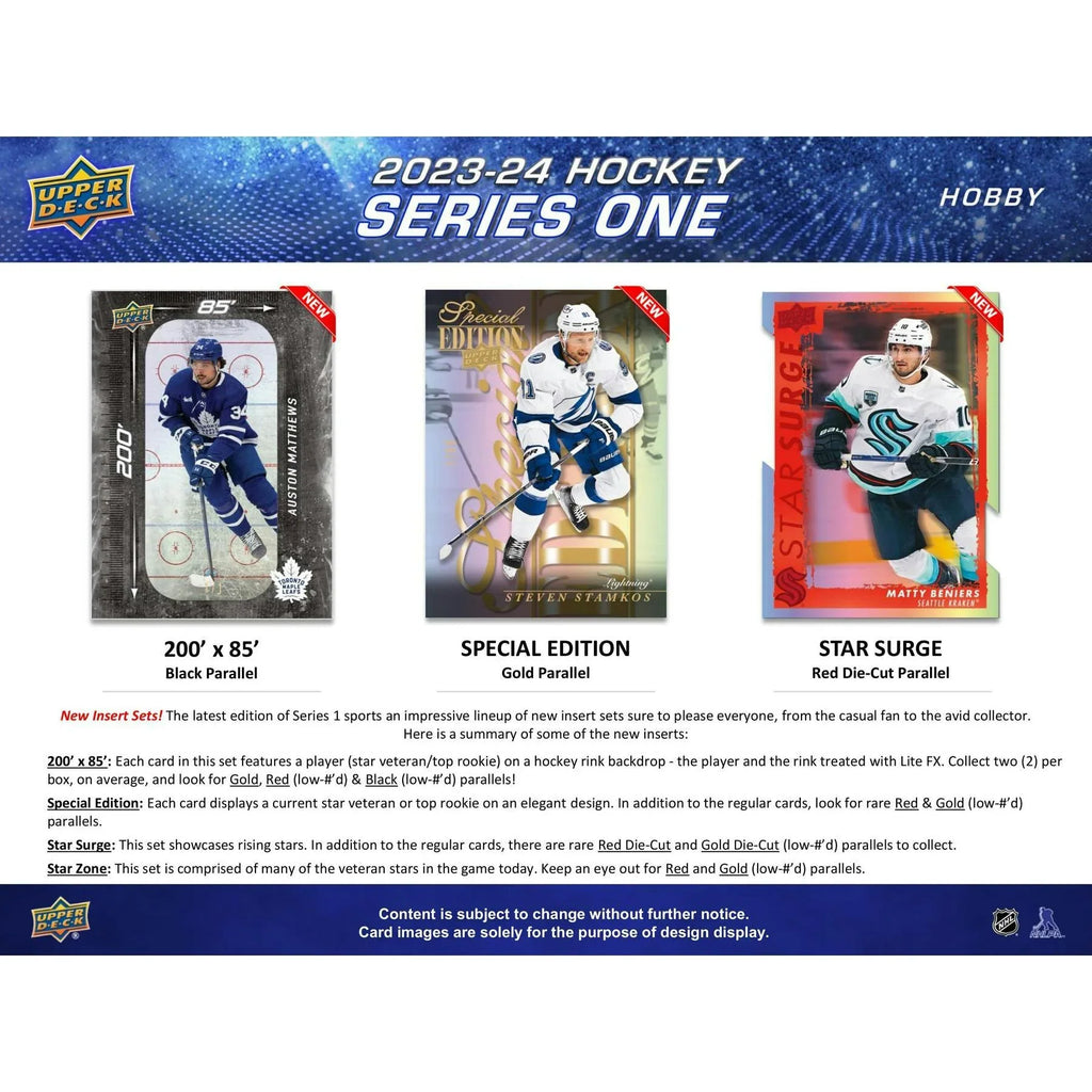 2023-24 Upper Deck Series 1 Hockey Hobby 12-Box Case (Ships Sealed Only) - D