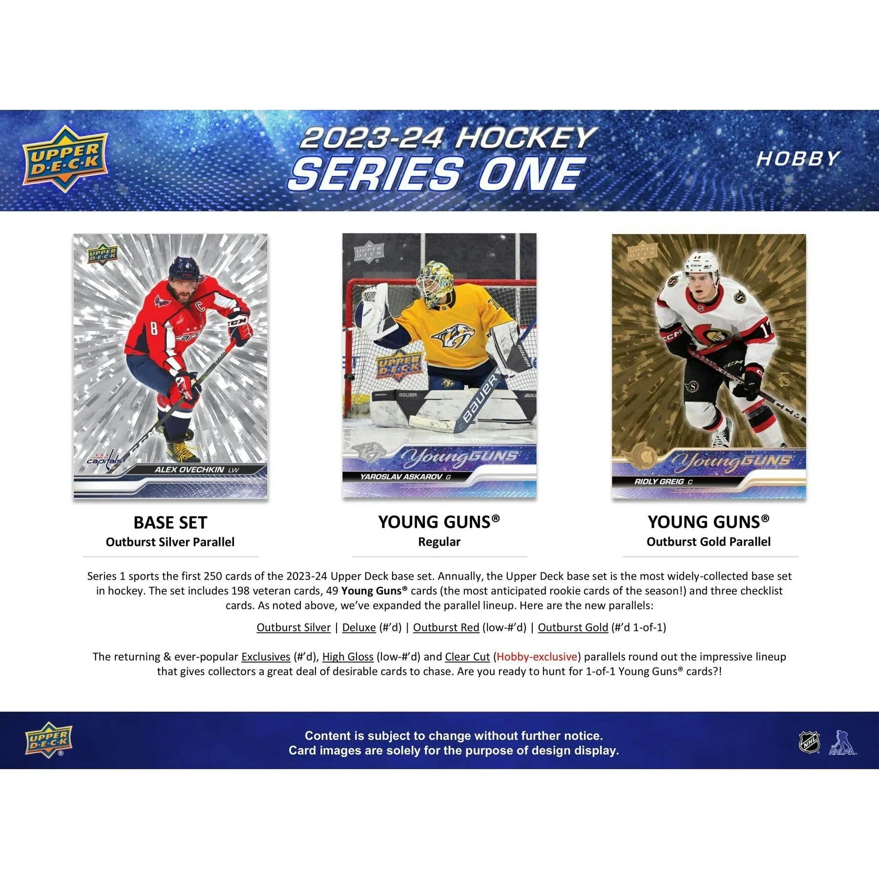 2023-24 Upper Deck Series 1 Hockey Hobby 12-Box Case (Ships Sealed Only) - D