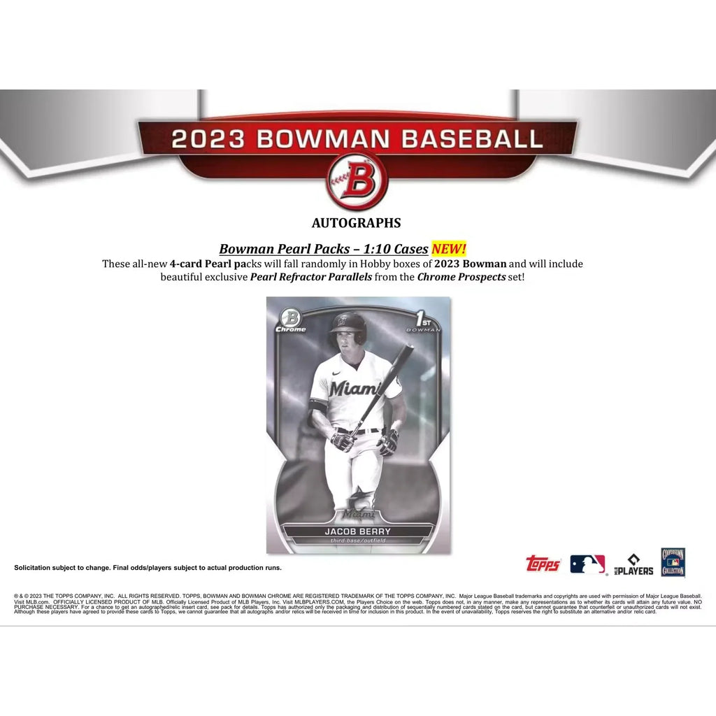 2023 Bowman Baseball Hobby 12-Box Case (Ships Sealed Only)