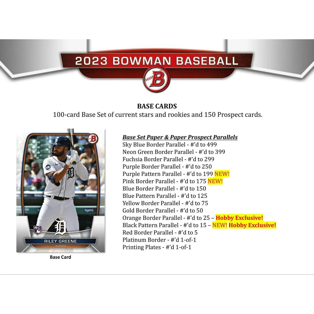 2023 Bowman Baseball Hobby Box (Ships Sealed Only)