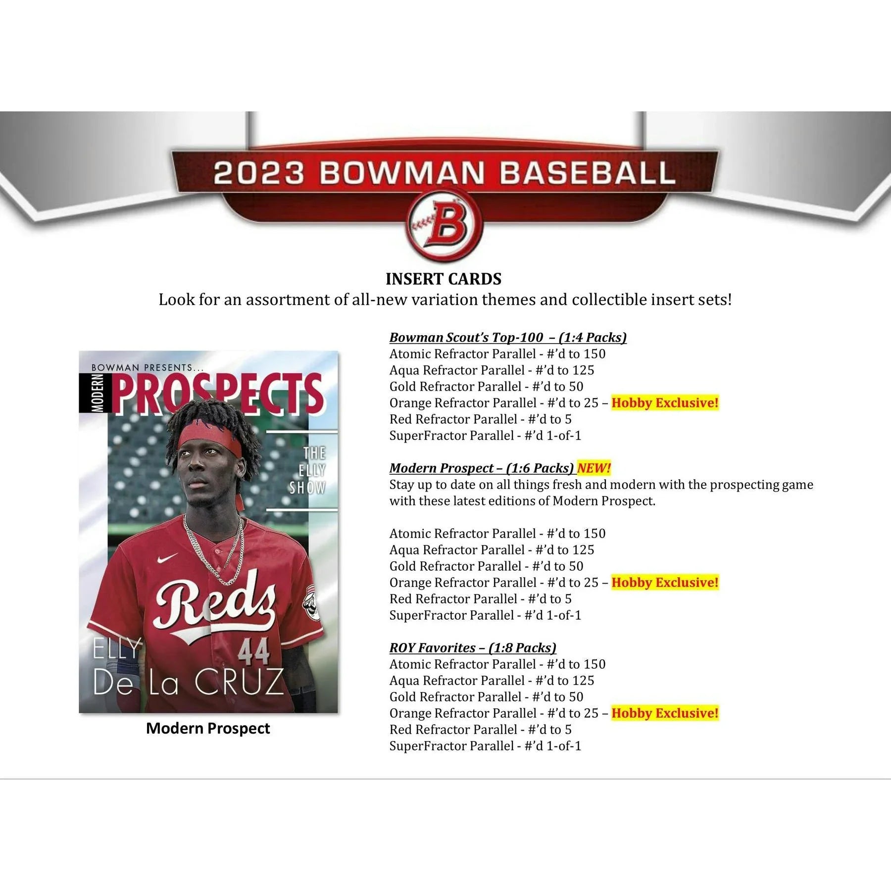 2023 Bowman Baseball Hobby Box (Ships Sealed Only)