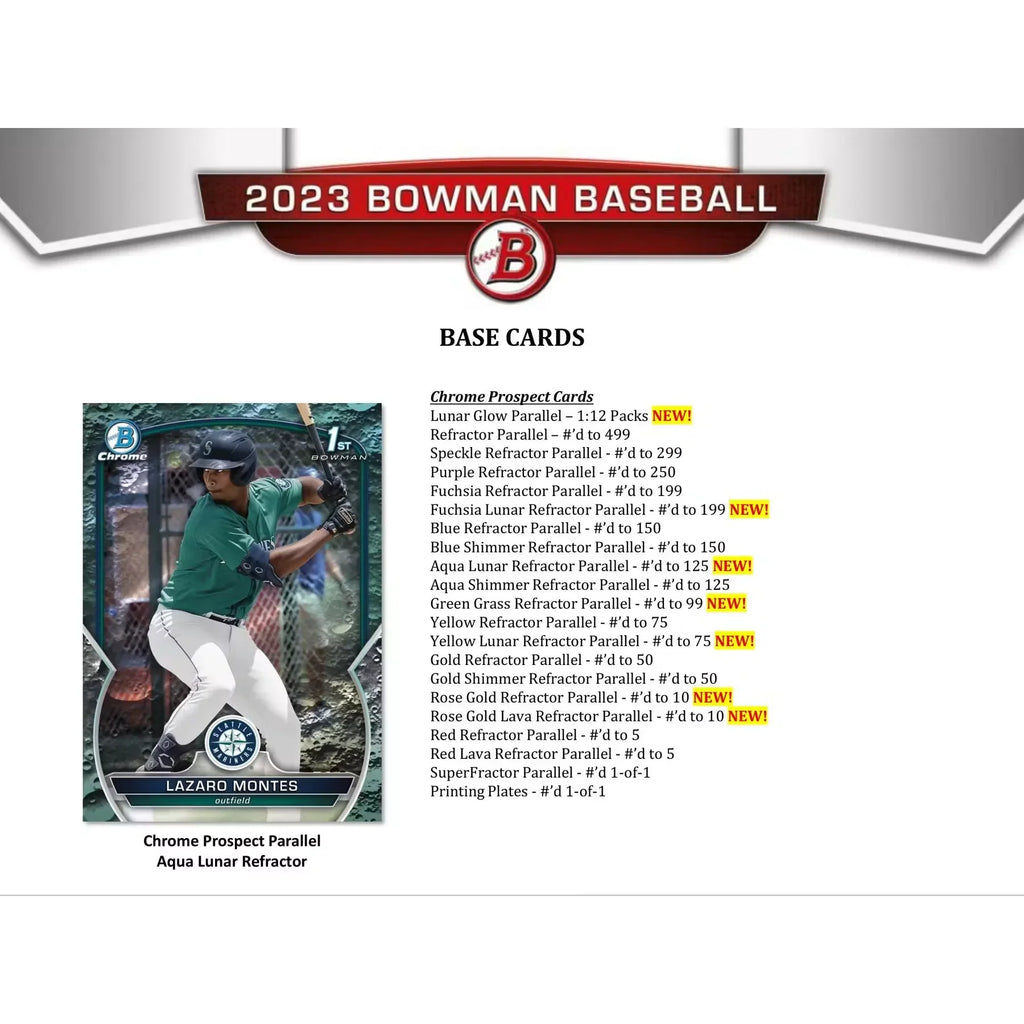 2023 Bowman Baseball Hobby Jumbo 8 Box Case (Ships Sealed Only)