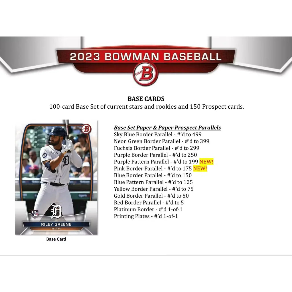 2023 Bowman Baseball Hobby Jumbo Box (Ships Sealed Only)