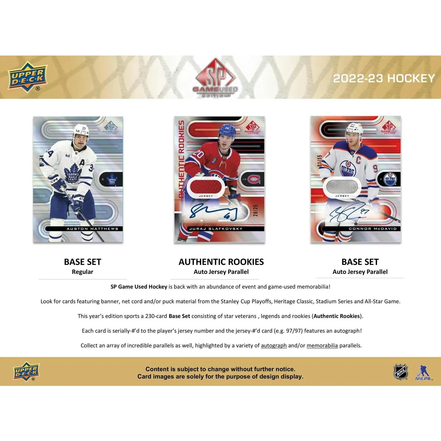 2022 23 Upper Deck SP Game Used Hockey Hobby 18 Box Case (Ships Sealed Only)