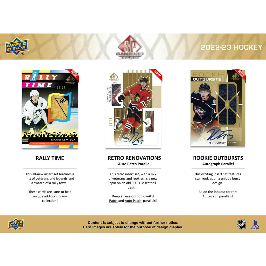 2022 23 Upper Deck SP Game Used Hockey Hobby 18 Box Case (Ships Sealed Only)