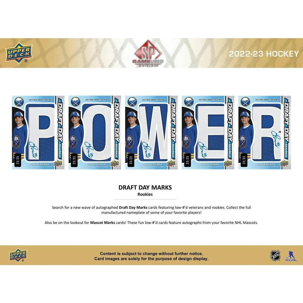 2022 23 Upper Deck SP Game Used Hockey Hobby 18 Box Case (Ships Sealed Only)