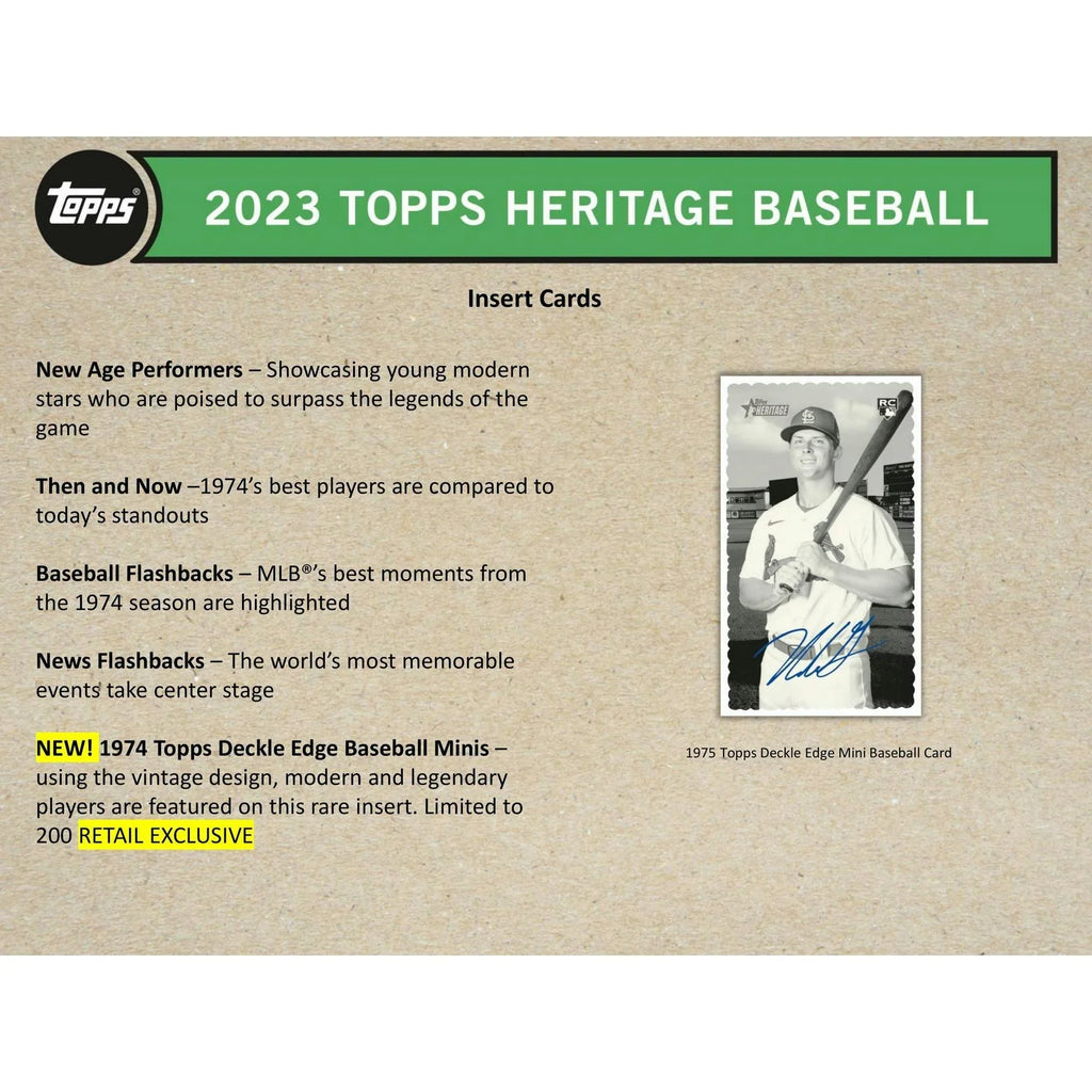 2023 Topps Heritage Baseball Blaster Box (Ships Sealed Only)