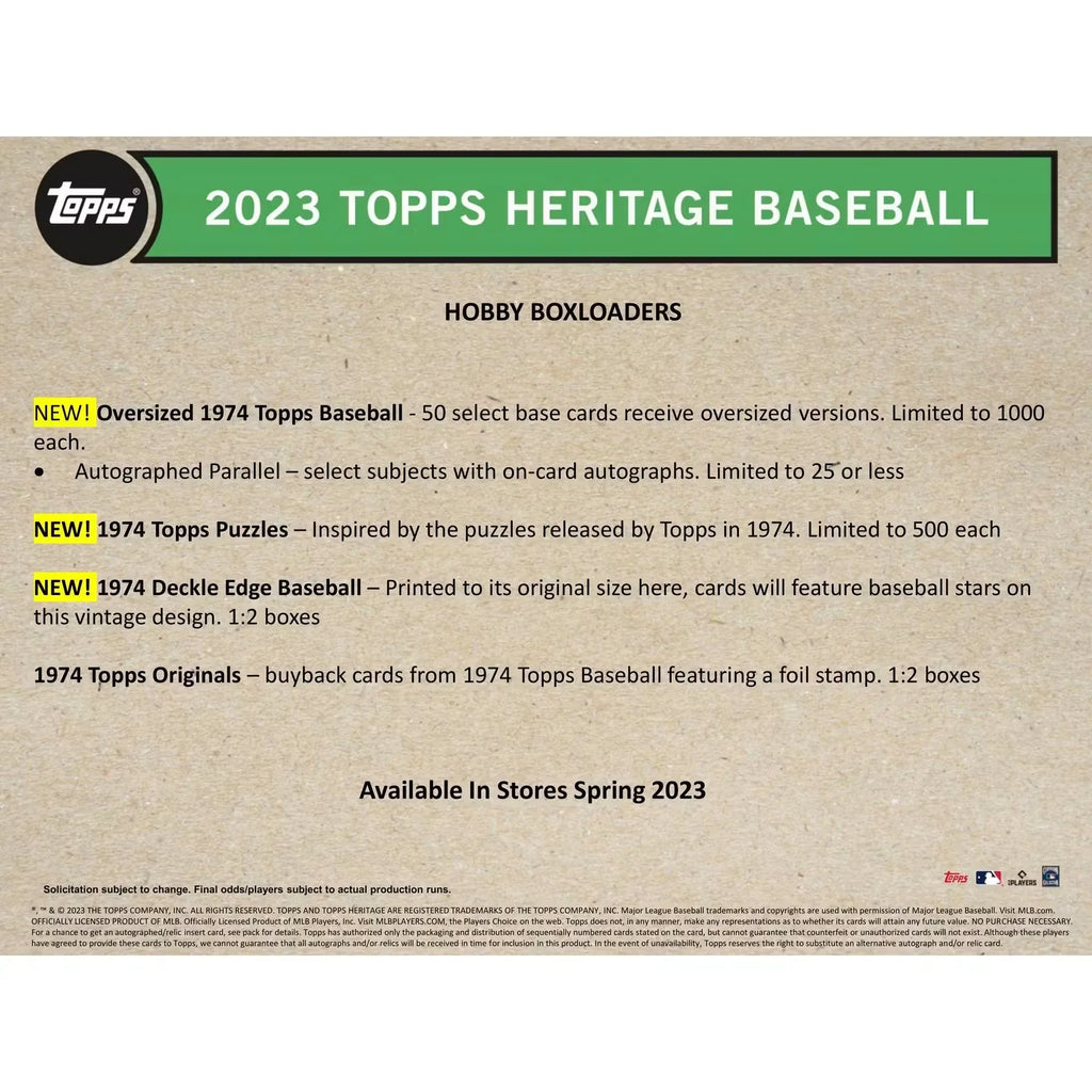 2023 Topps Heritage Baseball Hobby Box (Ships Sealed Only)