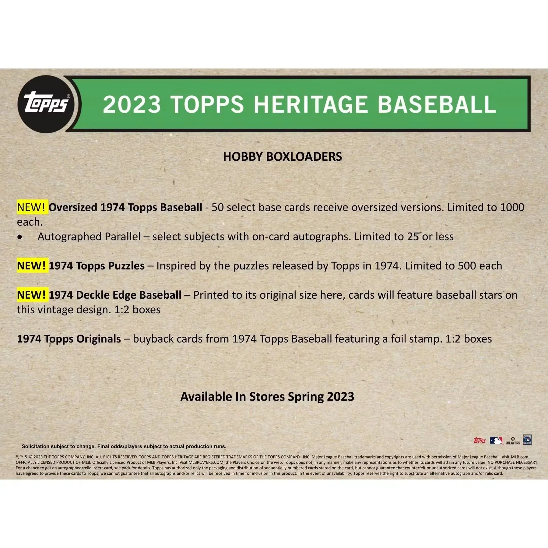2023 Topps Heritage Baseball Hobby Box (Ships Sealed Only)