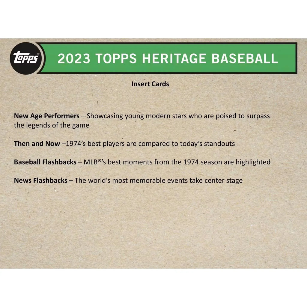 2023 Topps Heritage Baseball Hobby Box (Ships Sealed Only)