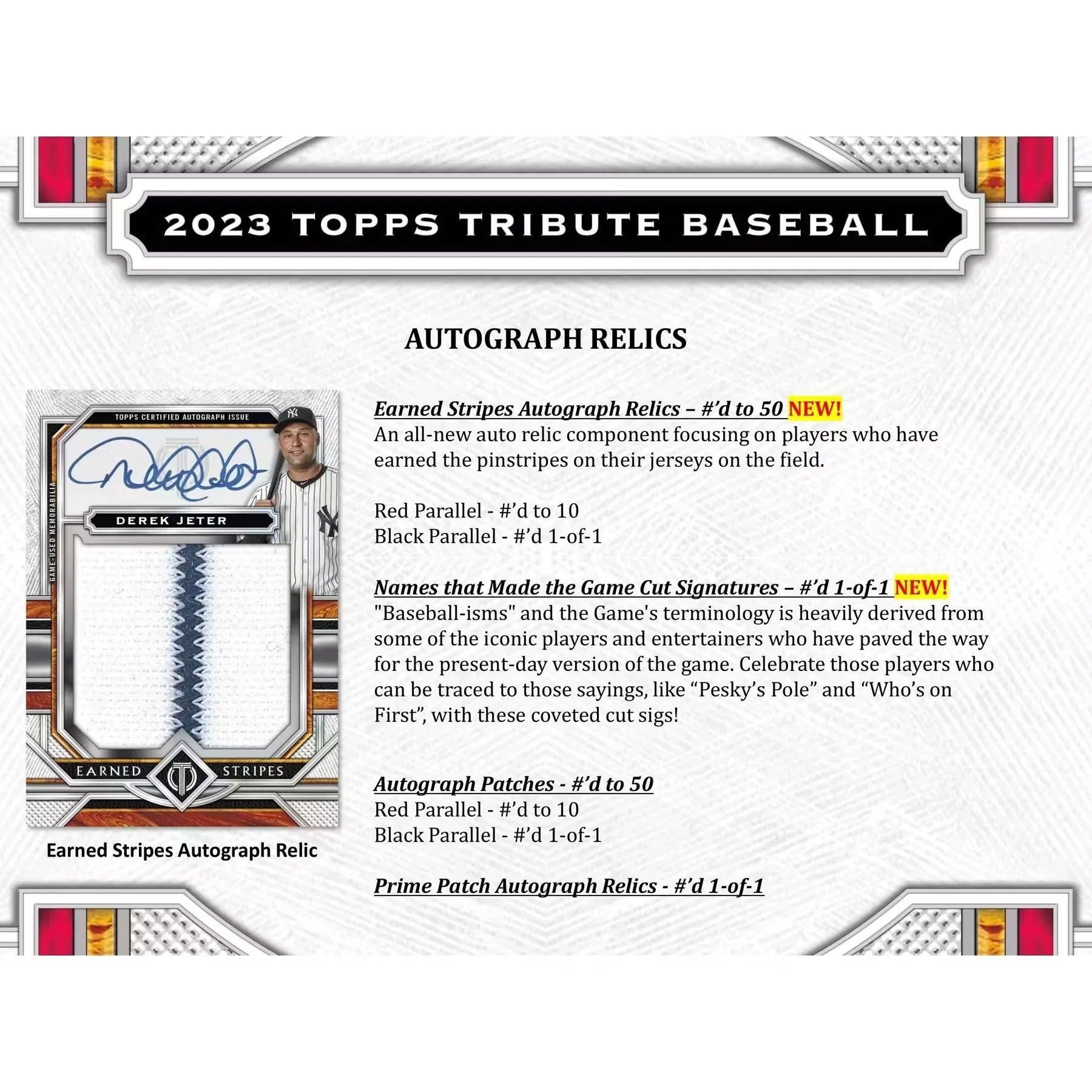 2023 Topps Tribute Baseball Hobby Box (Ships Sealed Only)