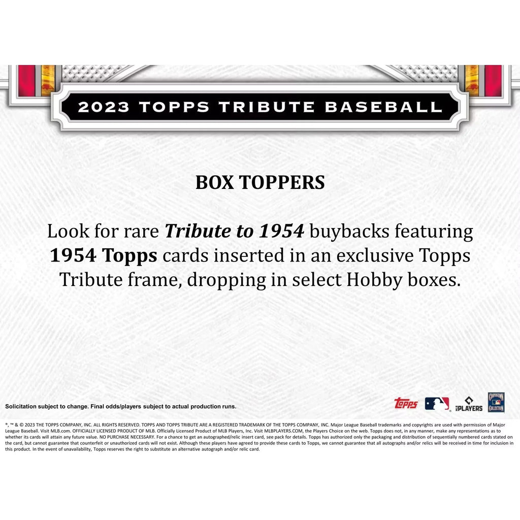 2023 Topps Tribute Baseball Hobby Box (Ships Sealed Only)