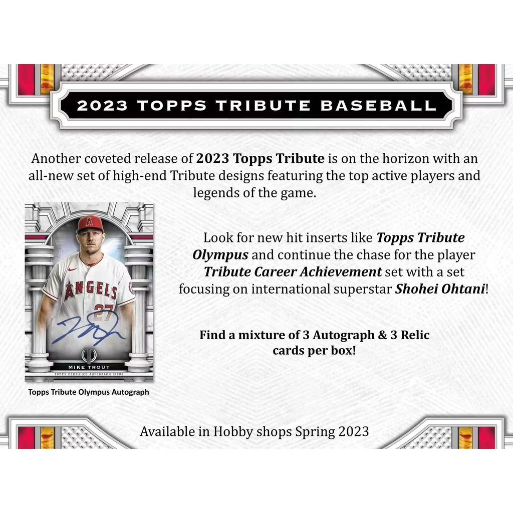 2023 Topps Tribute Baseball Hobby Box (Ships Sealed Only)