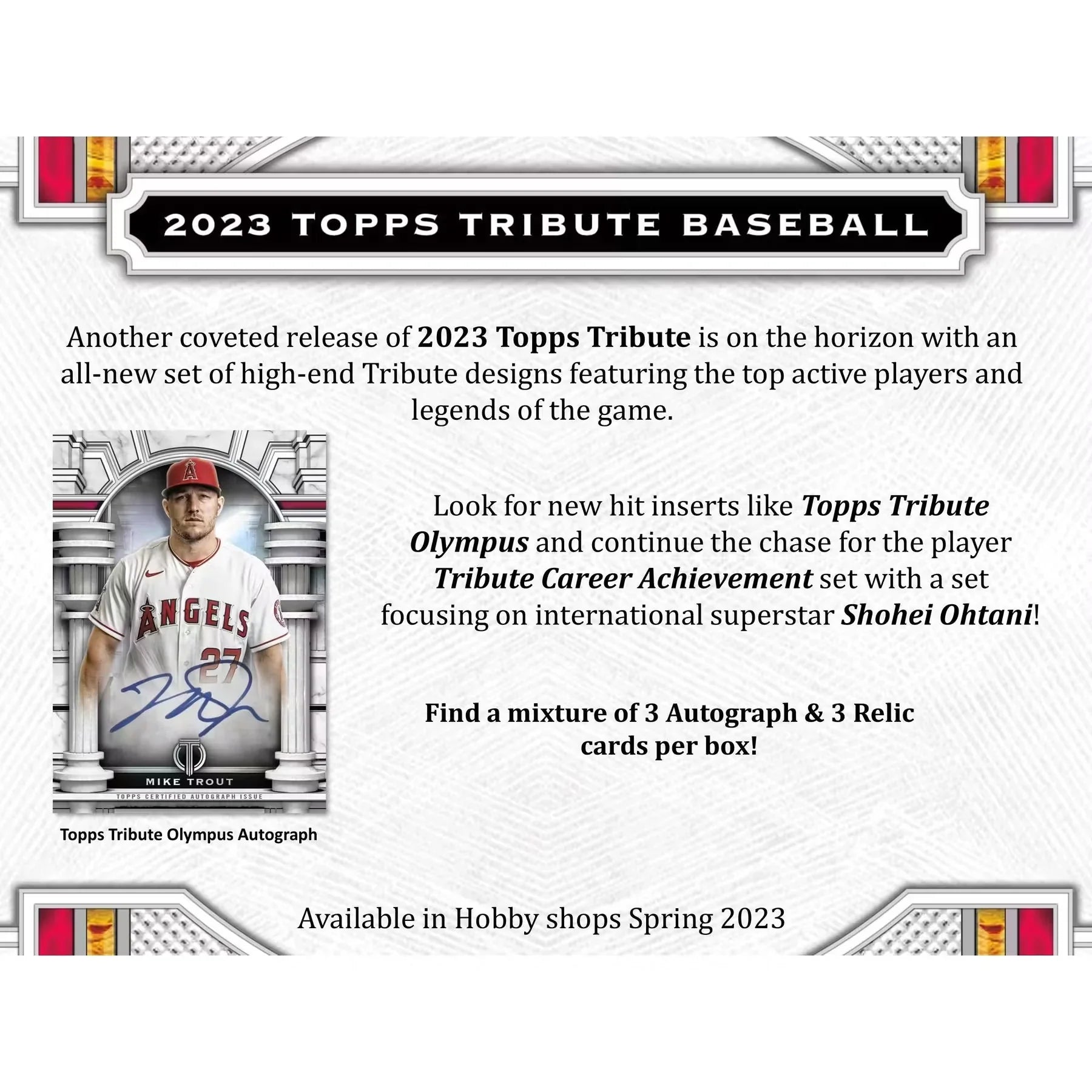 2023 Topps Tribute Baseball Hobby Box (Ships Sealed Only)