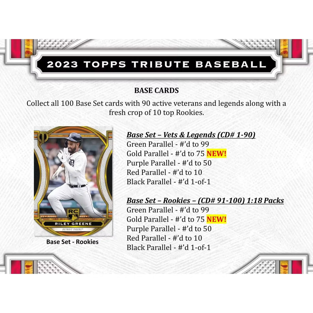 2023 Topps Tribute Baseball Hobby Box (Ships Sealed Only)